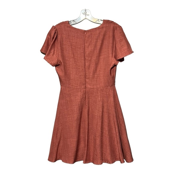 Altar’d State Garner Spring Dress Dusty Rose Flutter Sleeves V- Neck Fit & Flare - Picture 3 of 9